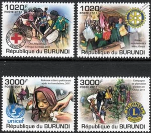 HUMANITARIAN ORGANISATIONS & CHARITIES / Charity Stamp Set (2011 Burundi) - Picture 1 of 1