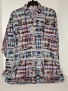 VISCONTI BLACK LONG SLEEVE MEN'S L/S MULTICOLOR CHECKED SHIRT SIZE XLT NWT $145 - Picture 1 of 5