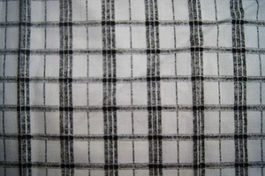 1/2 Yard Black White Plaid Cotton Quilting Fabric 21"  X 60" Vintage - Picture 1 of 2
