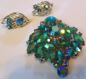 Vintage Juliana-Style Demi-Parure with Large Brooch and Earrings - Picture 1 of 5