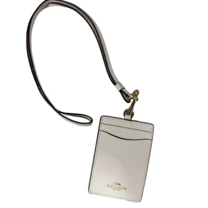 Coach ID Lanyard in Signature Canvas, Chalk White, Gift for Women - Picture 1 of 2