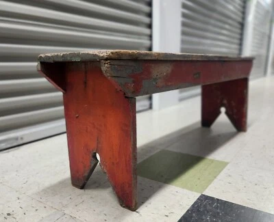 Banco pintado vintage largo envejecido Foto 1 de 3