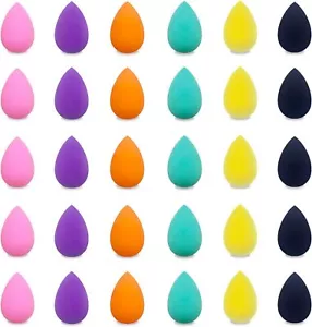 10 Mini Teardrop Beauty Make Up Blender Sponge Foundation Wedge Applicator Puff - Picture 1 of 15