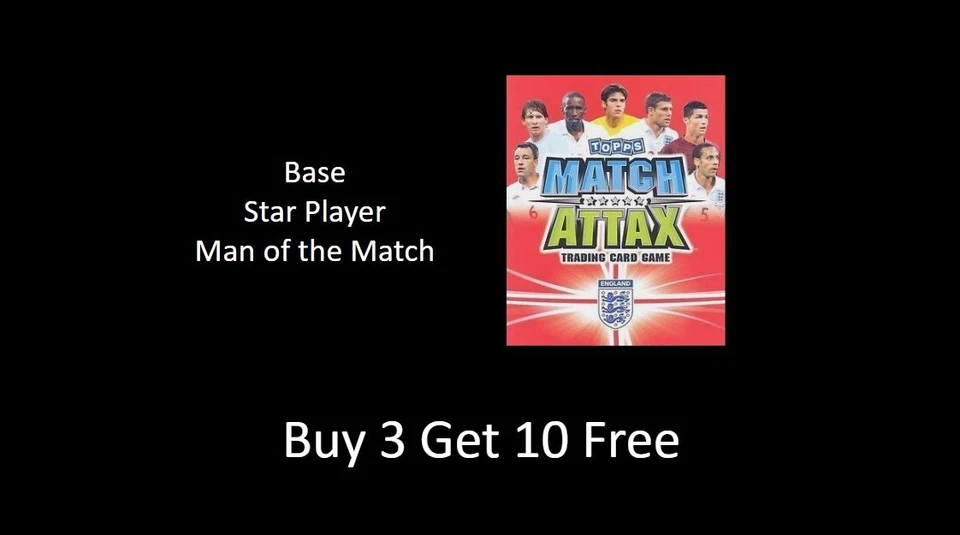 Topps Match Attax England 2010 (World Cup) Base & Man of the Match Cards #1-#278 - Image 1 of 1