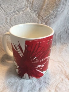 Starbucks Coffee Mug 2014 15.2 Oz. Red White Gold Abstract Flower Starburst - Picture 1 of 4