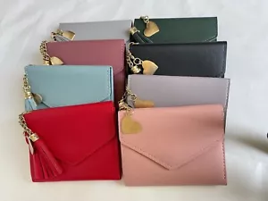 1 Pcs , LOT 3 Pcs , 6 Pcs , 8Pcs Women's Mini Folding Wallet Small Pu Leather - Picture 1 of 23