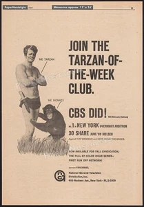 TARZAN TV Series - Original 1969 Trade AD/ poster_ TV syndication promo_ Ron Ely - Picture 1 of 1