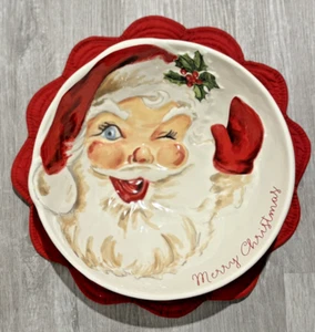 Mud Pie Vintage Santa Large Serving Bowl NWT 2020 - Picture 1 of 2
