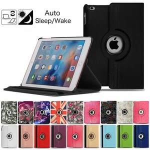 360 Degree Rotating Smart Case For iPad 8th 7th 6th 5th Air Mini 1 2 3 4 Air 2 - Picture 1 of 27