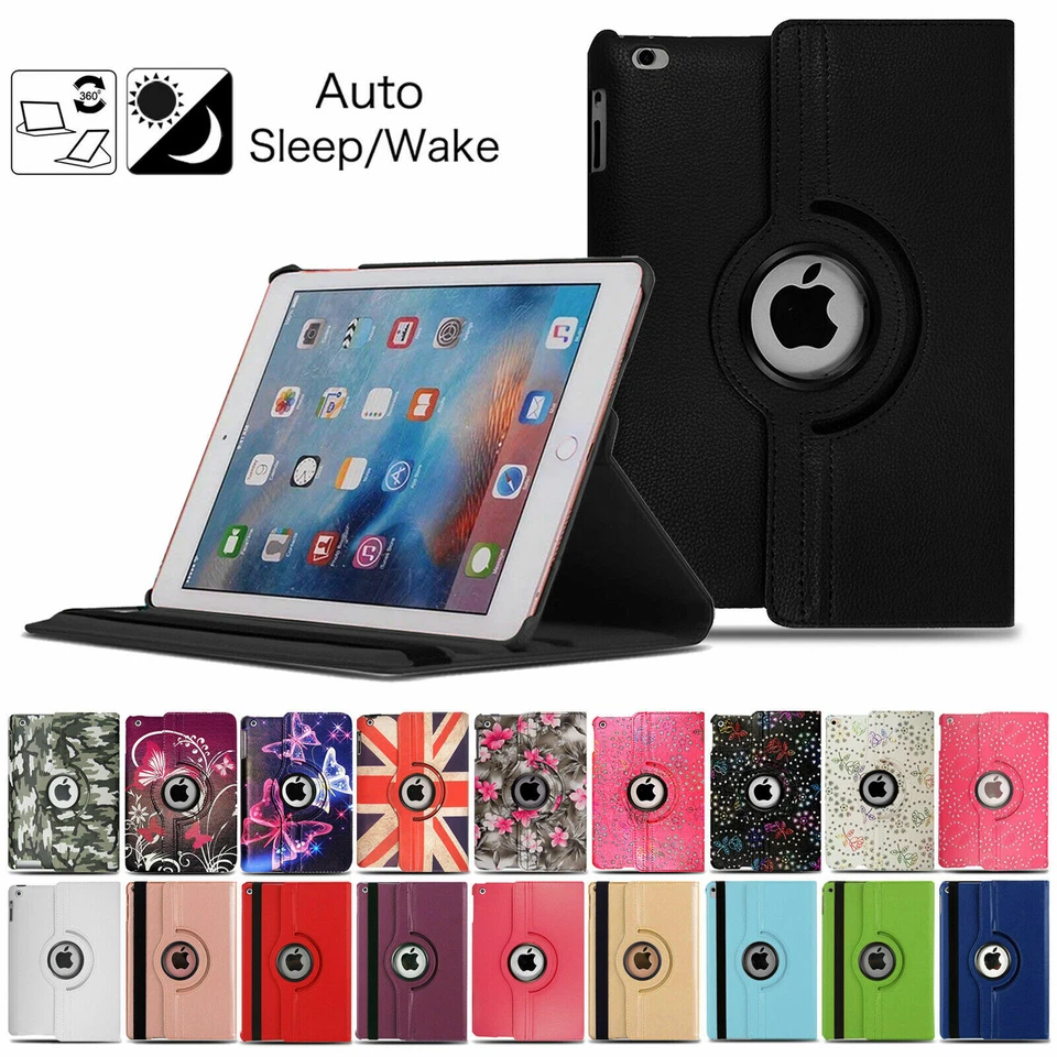 360 Degree Rotating Smart Case For iPad 8th 7th 6th 5th Air Mini 1 2 3 4 Air 2 - Image 1 of 1