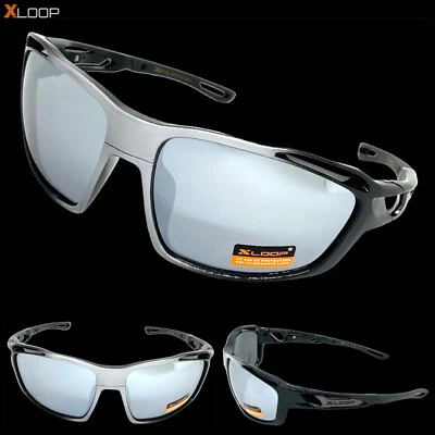 Gafas de sol clásicas para hombre motociclista motocicleta DEPORTES ENVOLVENTES ciclismo lentes cromadas Foto 1 de 4