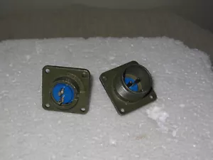 Un par de conector de montaje de mamparo de ampenol 2 pines 7/8" montaje de centro a centro - Imagen 1 de 1