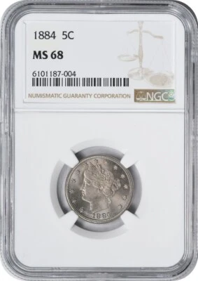 1884 Liberty Nickel MS68 NGC - Image 1 of 4