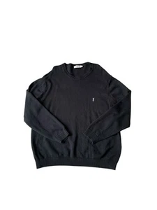 Vintage Yves Saint Laurent Jumper Mens XL Black Crewneck YSL 90s - Picture 1 of 11