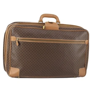 CELINE Macadam Canvas Boston Bag PVC Brown Gold Auth bs31028 - Picture 1 of 24