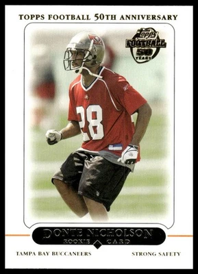 2005 Topps #374 Donte Nicholson RC Tampa Bay Buccaneers NM+ - Image 1 of 2