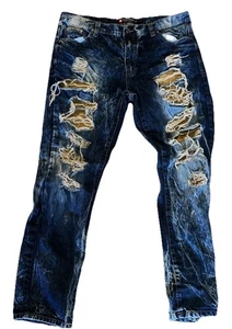 Vintage SouthPole Baggy Distressed Destroyed Jeans Herren Gr. 38x32 Grunge - Bild 1 von 11