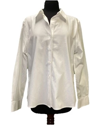 Travelsmith белый хлопок рубашка на пуговицах Sz 16P с воротником длинным рукавом - Изображение 1 из 4