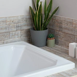 Rustikale Eiche selbstklebend wasserdicht Vinyl Wandfliesen für Küche Splashback - Bild 1 von 18