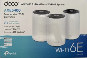 TP-LINK | Deco XE75 AXE5400 | Three (3) Pack | Wi-Fi 6E Router Mesh System - Picture 1 of 9