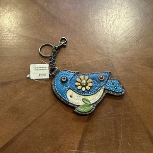 Chala Geldbörse/Schlüssel blau Vogel veganes Leder - Bild 1 von 2