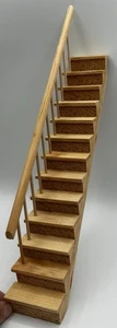 Casa de muñecas muebles miniatura escalera recta barandilla izquierda escalera escalón 1:12 - Imagen 1 de 11