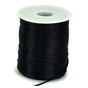 2mm x 110 Yards Black Nylon Cord Satin String for Bracelet Jewelry Making - Picture 1 of 7