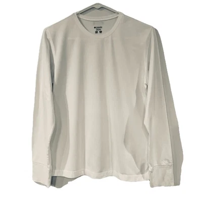 Camiseta Columbia para mujer talla mediana blanca cuello redondo manga larga 90 % algodón Foto 1 de 4