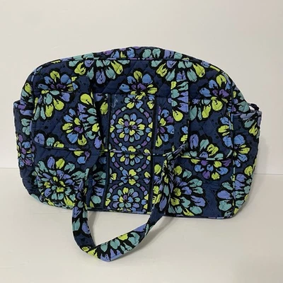 Vera Bradley Indigo Pop Vibrant Blue Flowers Quilted Diaper Bag Washable Tote - Image 1 of 4