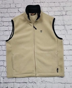 Timberland Vest Mens Adult XL Polartec Beige Fleece Sleeveless Outdoor Zip Up - Picture 1 of 6