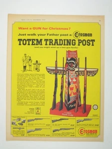 Crosman Totem Trading Post Vintage 1964 Print Ad BB Guns Christmas AD - Picture 1 of 2