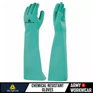 Delta Plus Nitrex Long Sleeve Gauntlet Nitrile Chemical Waterproof Work Gloves - Picture 1 of 4