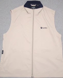 Ashworth Vest Beige Weather Systems Golf Full Zip Mens Medium Water Resistant - Picture 1 of 10