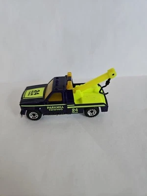 1987 Matchbox Purple GMC Wrecker Parkhill Towing 24 Hour *TOW HOOK INTACT* - Image 1 of 4