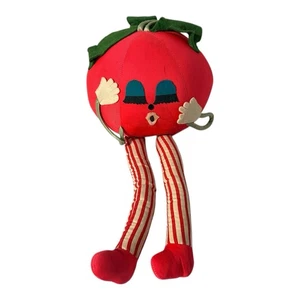Muñeca de peluche de colección Toy Corp de tomate rojo adorable de los años 60 a rayas de Nueva York - Imagen 1 de 16