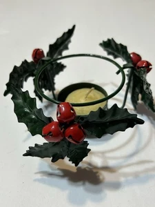 Candelabro de metal vintage Department 56 'Holly Bell' vacaciones de Navidad - Imagen 1 de 6