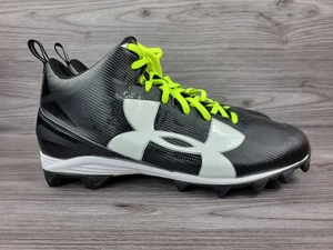Mens Under Armour Crusher RM 1286599 001 Black White Football Cleats Shoes Sz 16 - Picture 1 of 7