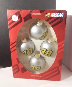 Nascar Jimmy Johnson #48 Weihnachtskugel Ornamente Made In USA 2004 4er Pack - Bild 1 von 2