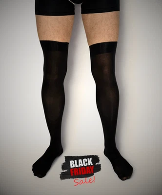 Men Pantyhose Stocking Mesh Male Hosiery Kinky Lingerie Gay Velvet Crossdressing - Image 1 of 4