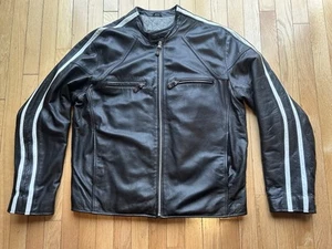 Men's Brown Leather WILSONS M. Julian Motorcycle Cafe Racer Moto Biker Jacket L - Picture 1 of 10