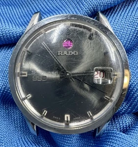 Vintage Rado Starliner 999 Men’s Watch – Black Dial – Date – 30mm - Repair - Picture 1 of 10