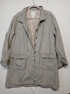 Leinen Mantel Jacke Baumwolle gefüttert Oversized J Jill nachhaltiges Naturmaterial - Bild 1 von 11