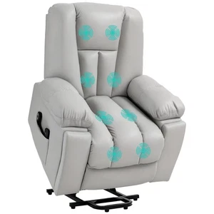 HOMCOM Riser and Recliner Chair for Elderly, Quick Assembly, Light Grey - Picture 1 of 11