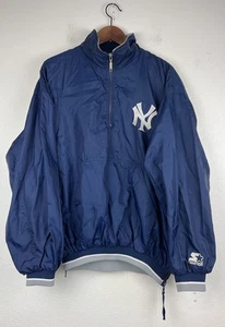 Chaqueta Pullover Vintage Starter New York Yankees MLB 1/4 Cremallera Azul Talla L - Imagen 1 de 14