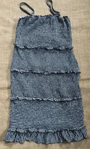 No Boundaries Smocked Gingham Dress with Ruffles Sz Juniors XXXL 21 Fitted Tube - Picture 1 of 7