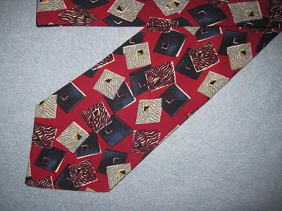 Corbata de seda roja azul Geoffrey Beene (6879) Foto 1 de 2