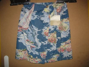 LIZ CLAIBORNE PETITES -SIZE: 0 -  BLUE PRINT 100% COTTON SKORT - MSRP $54.00 - Picture 1 of 2