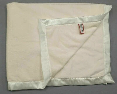 Baby Girl Boy Douglas Baby Cream Minky Satin Trim 30X36 Blanket - Image 1 of 2