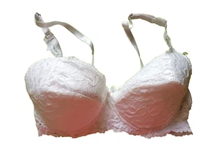 Sujetador de copa completa de encaje acolchado uniformemente con aros blanco sin marca Reino Unido 36D - Imagen 1 de 3