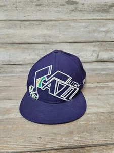RARE Vintage NBA 90s Utah Jazz Hat New Era Hardwood Classics Fitted 7 3/8 - Bild 1 von 7